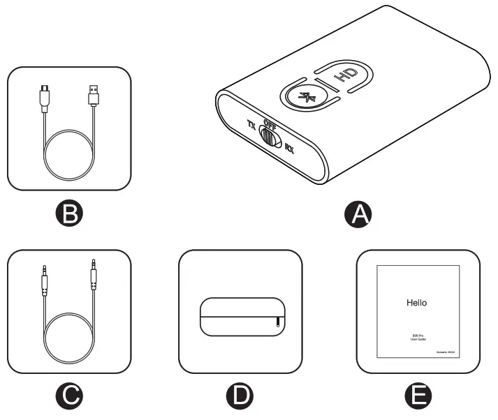Shenzhen 1mii Technologies ML300 Bluetooth Transmitter and Receiver - power cabon