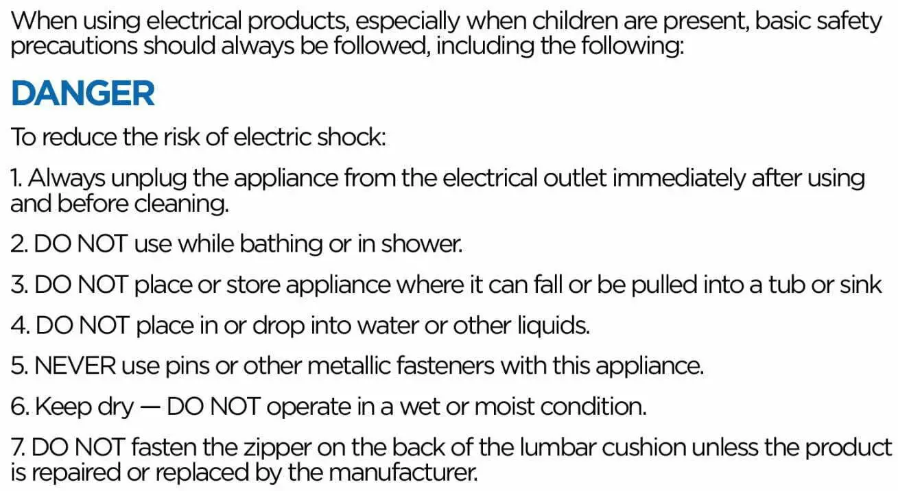 Vellax SM-101D 3D Neck and Shoulder Massager User Manual - Important Safeguards