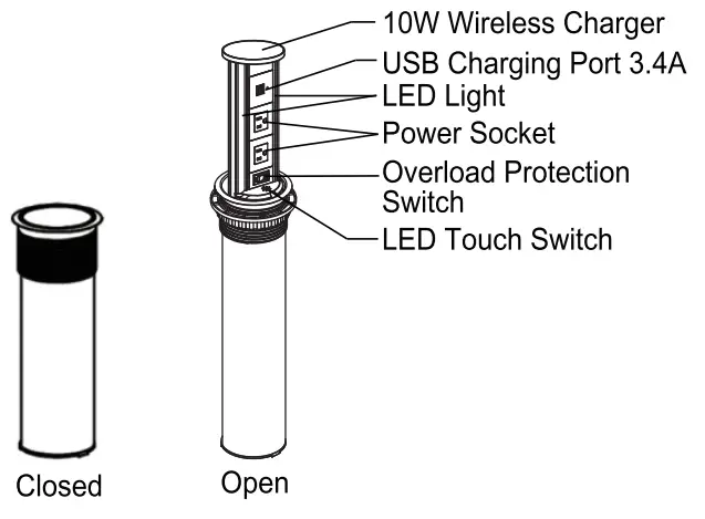 KEDING K268269 Pop Up Socket- fig1
