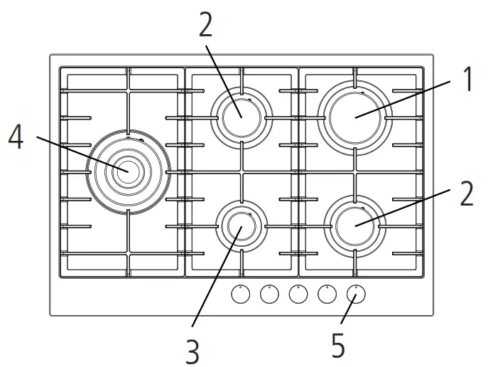 caple Low Profile Gas Hob - PRODUCT DESCRIPTION2