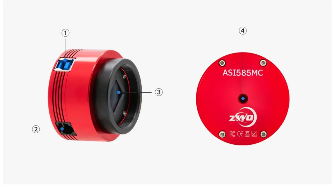 ASI585MC 8.29 MP CMOS Color Astronomy Camera External View