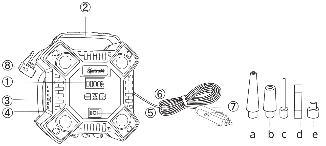 AstroAI JY6P160 12 Electric Pumps Portable Air Compressor Pump - fig7