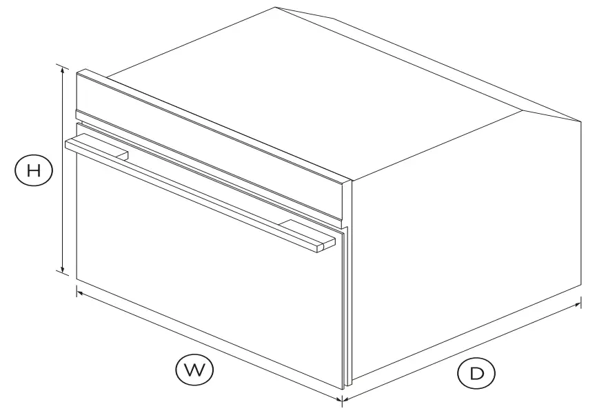 FISHER PAYKEL OS24NDB1 Combination Steam Oven - DIMENSIONS