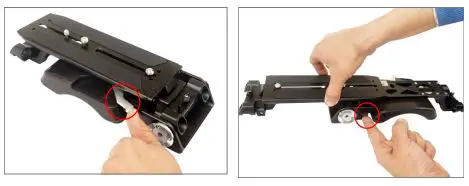 PROAIM P-SBP-01 VCT Universal Shoulder Base Plate - Press the safety pin on the shoulder