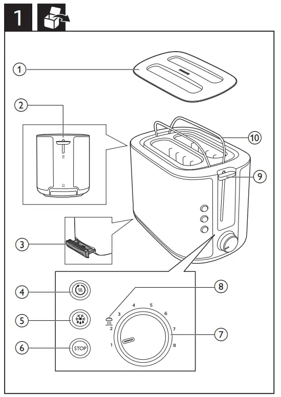 PHILIPS HD2651 Bread Toaster - fig 1