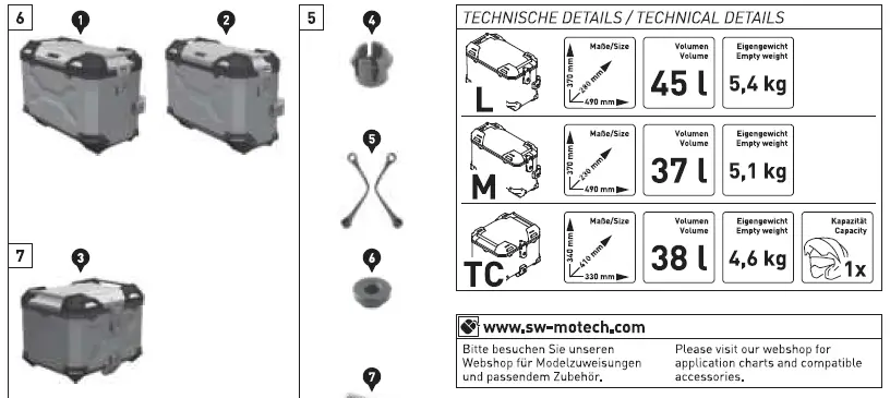 SW-MOTECH-GPT-01-841-70000-S-TRAX-ADV-Top-Case-System-Silver-Honda-NC750X-XD-(20-)-12