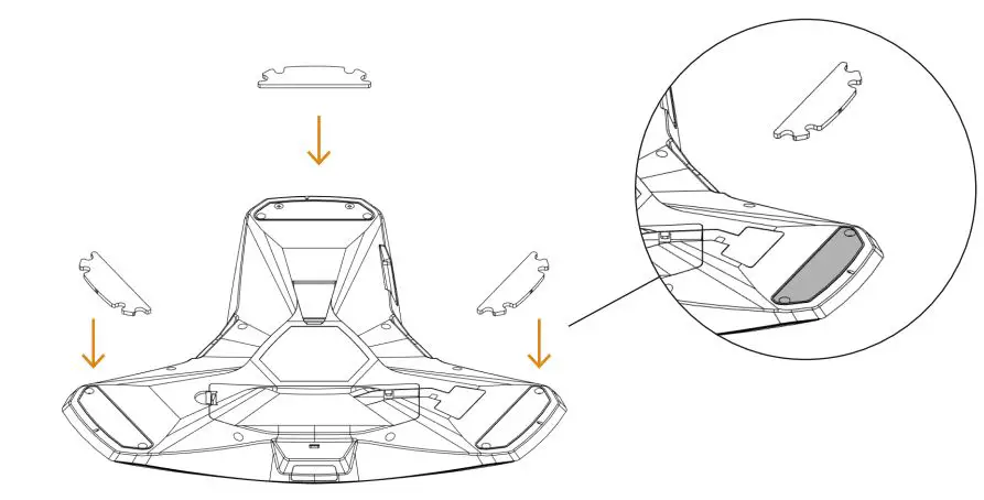 KONFTEL 800 Ceiling Mount Kit Installation Guide - Assemble the three included rubber