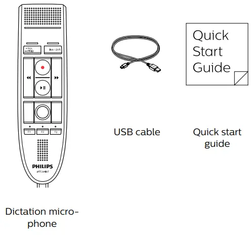 PHILIPS LFH3200, LFH3300 SpeechMike - What's in the box