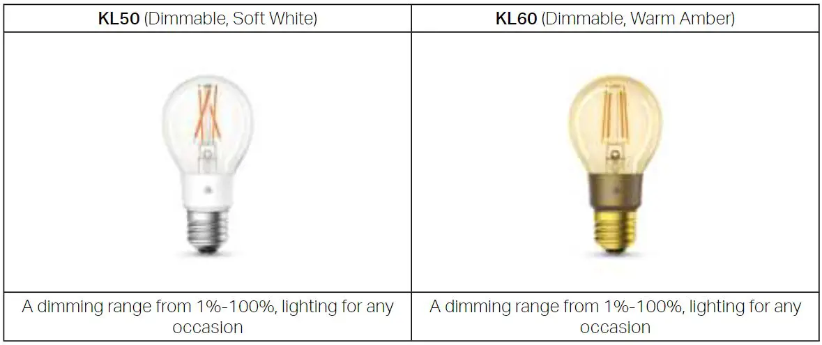 tp-link KL50 Kasa Filament Smart Bulb User Guide - KL 50 & 60