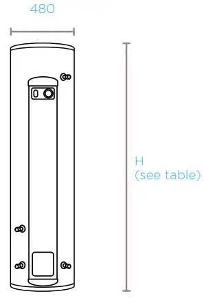 Dimplex Advanced Direct Electric Hot Water Cylinder - Product Dimensions