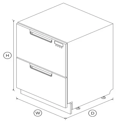 FISHER and PAYKEL DD60DCHX9 Double DishDrawer Dishwasher - DIMENSIONS