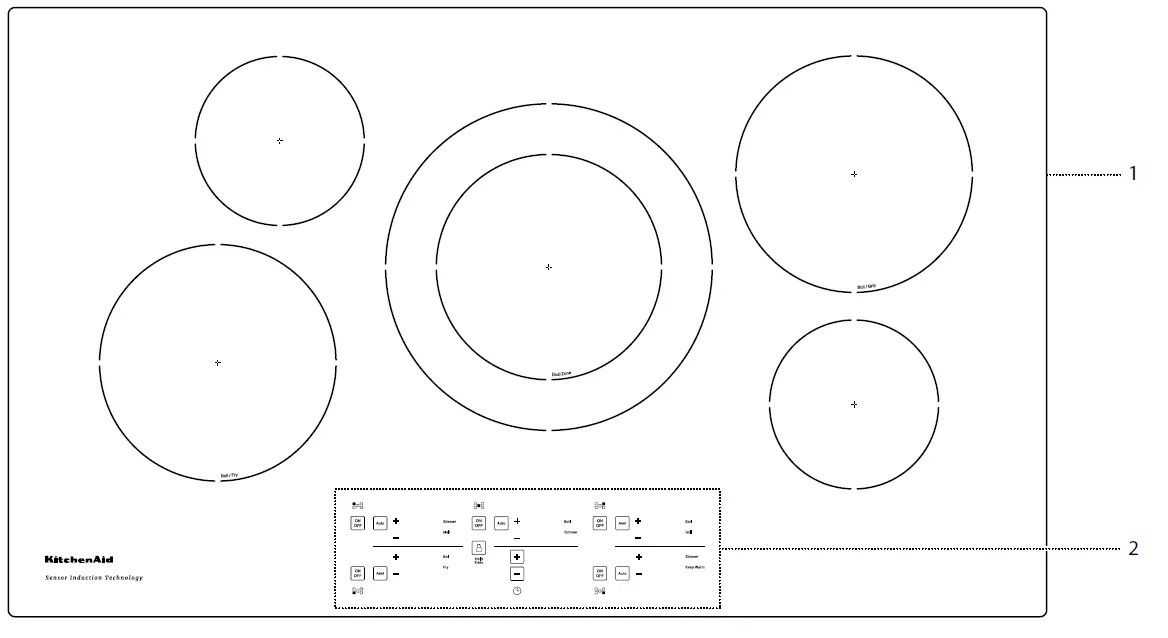 KitchenAid KCIG556JBL 36 Inch (92.2 CM) Touch Activated Electronic Induction Cooktop 2