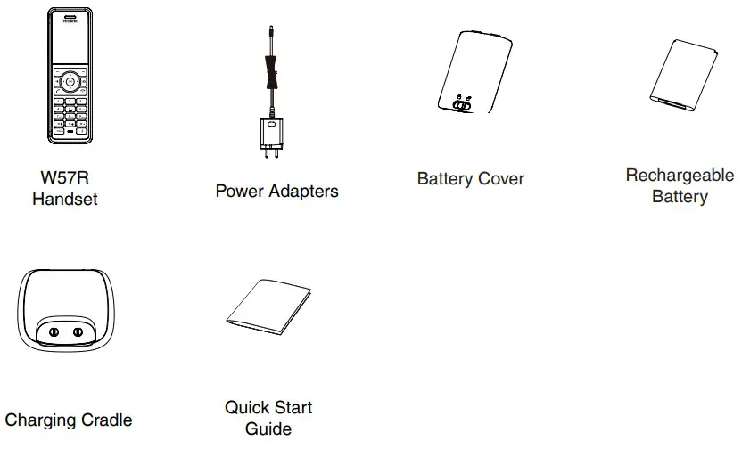 Yealink W57R DECT IP Phone - W57R Package Contents