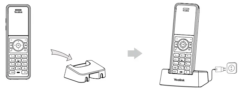 Yealink W57R DECT IP Phone - charge the handset