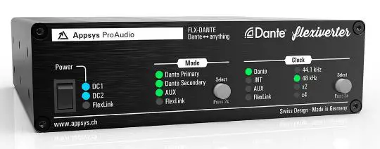 Appsys-Flexiverter-Dante 64x64-channel format-converter for Dante