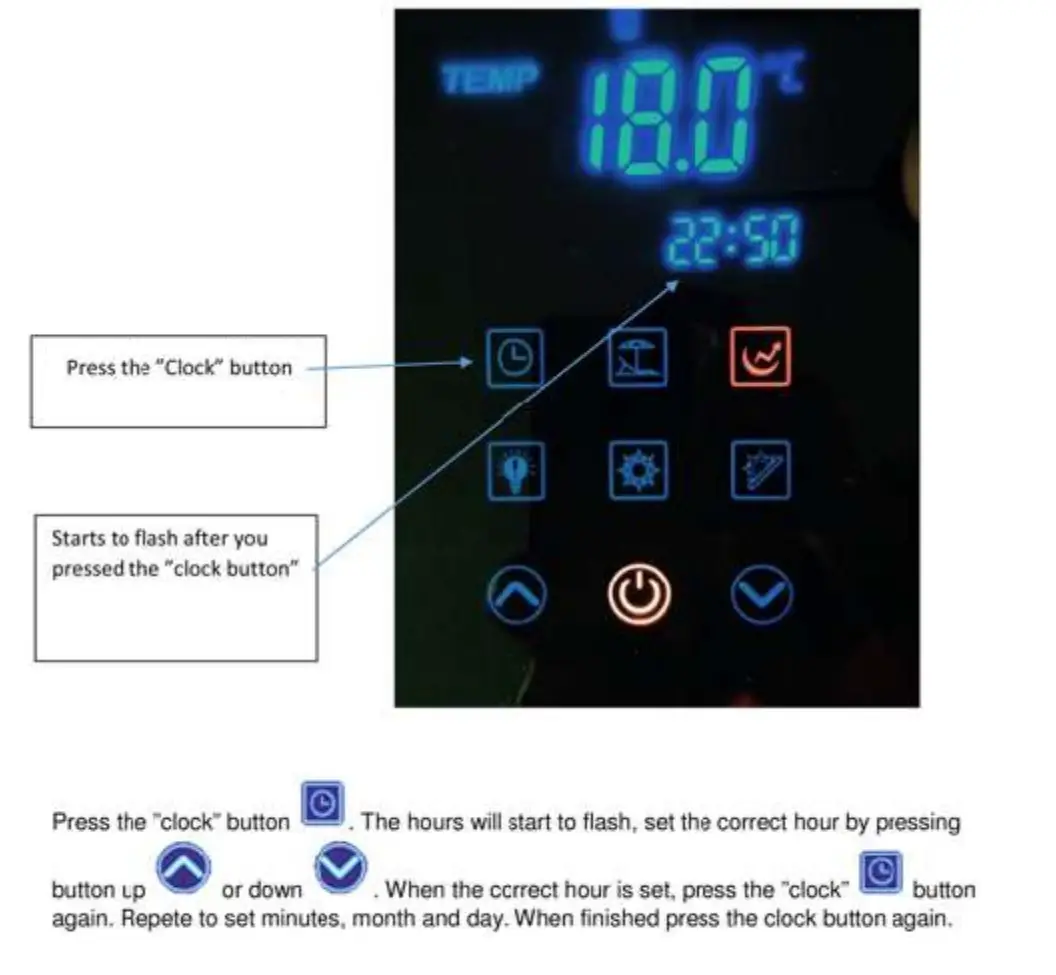 INDOL 300A+ Boiler with Heat Pump - SET THE TIME AND DATE