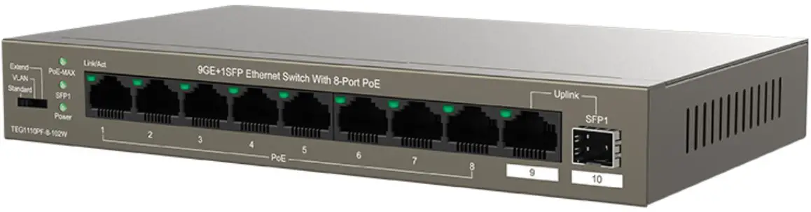 Tenda TEG1110PF-8-102W PoE AT Gigabit Switch 92W