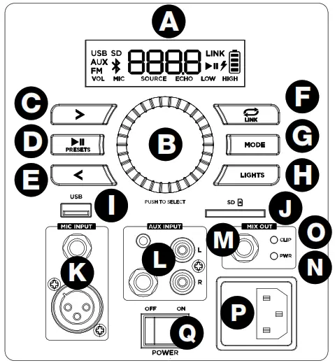 ION Power Glow 300 Battery Powered Bluetooth Speaker - Features