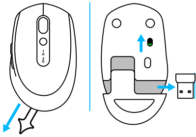 logitech M585 M590 Silent Wireless Mouse - Unifying USB receiver 1