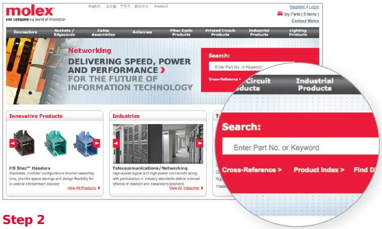 molex Guide on How to Find Tooling - Enter the connector part number