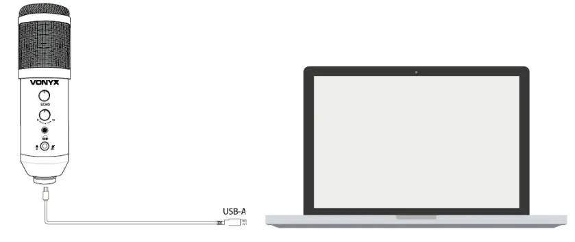 VONYX CM320 Series 173.550 Studio Micro USB - CONNECTION