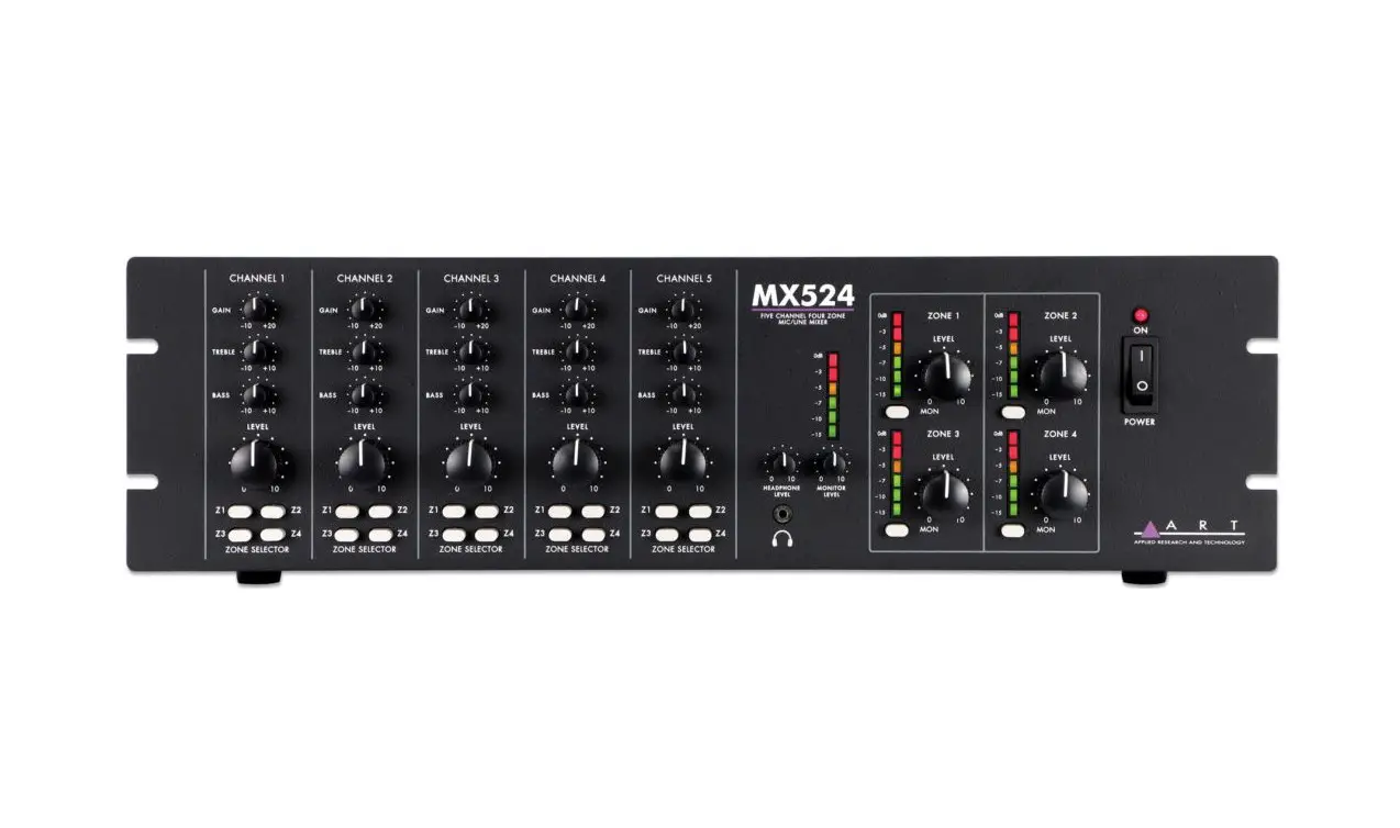 Art Mx524 Five Channel Four Zone Mic/line Mixer User Manual
