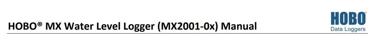 HOBO MX2001-04 MX Water Level Logger User Manual