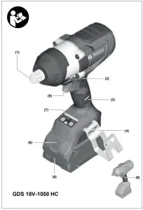 BOSCH 18V-1000 GDS Professional Cordless Brushless High Torque Drive Impact Wrench - fig 1