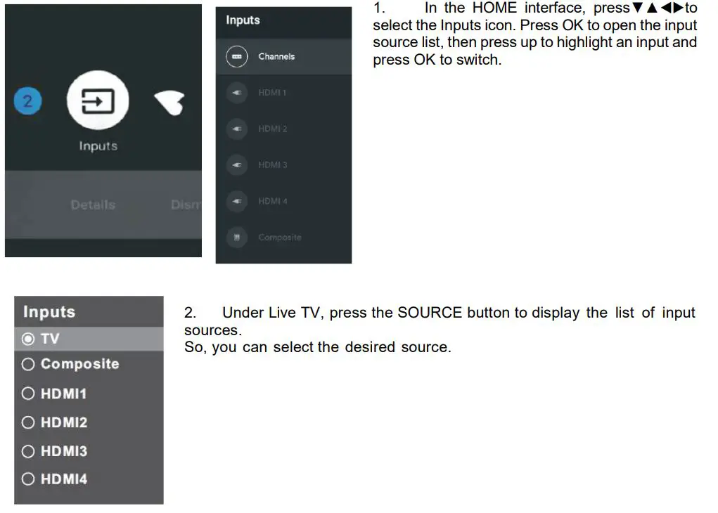 ALLVIEW 50ePlay6100-U 4K Ultra HD Smart TV Android User Guide - Input Source