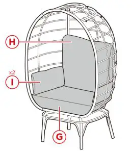 bcp SKY6112 Wicker Egg Chair - ASSEMBLY 5