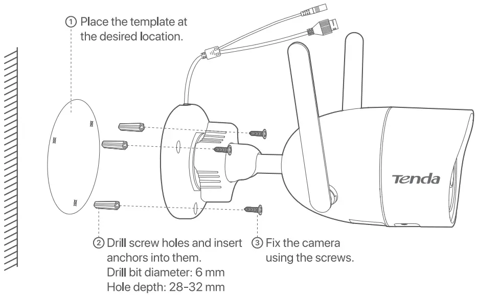 Tenda CT6 Outdoor Wi Fi Camera - Wall
