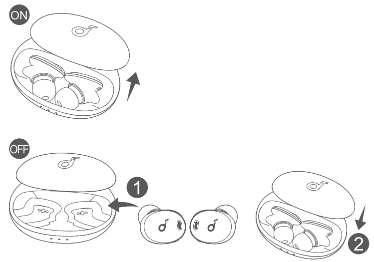 Soundcore Liberty 3 Pro Noise Cancelling Earbuds True Wireless Earbuds - Power on off