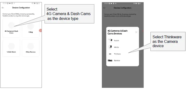 THINKWARE DASH CAM Activation of the Vodafone Sim Smart Sim FIG 10