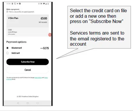 THINKWARE DASH CAM Activation of the Vodafone Sim Smart Sim FIG 12
