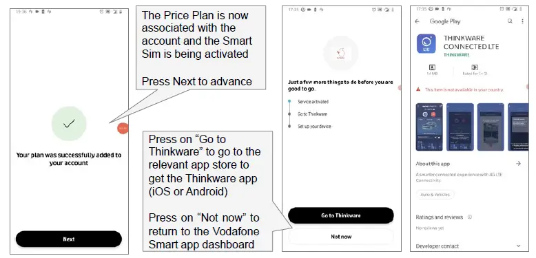 THINKWARE DASH CAM Activation of the Vodafone Sim Smart Sim FIG 12