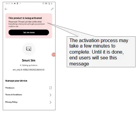 THINKWARE DASH CAM Activation of the Vodafone Sim Smart Sim FIG 18