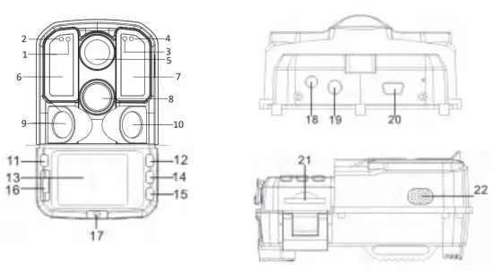EZETAI B08TMPWCBM Wi-Fi Trail Camera - Structure