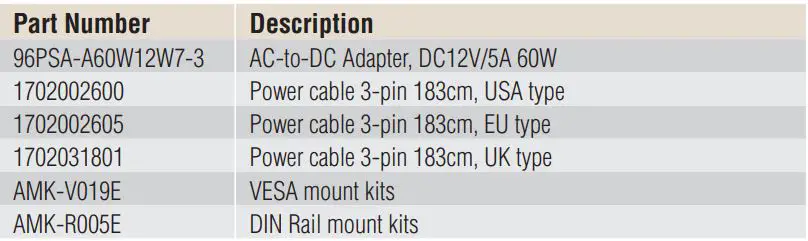 advantech Modular Fanless Box PC -Optional Item for Default SKU