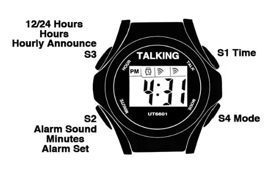 Independent Living Aids 101146 Spanish Talking Alarm Watch FIG 1