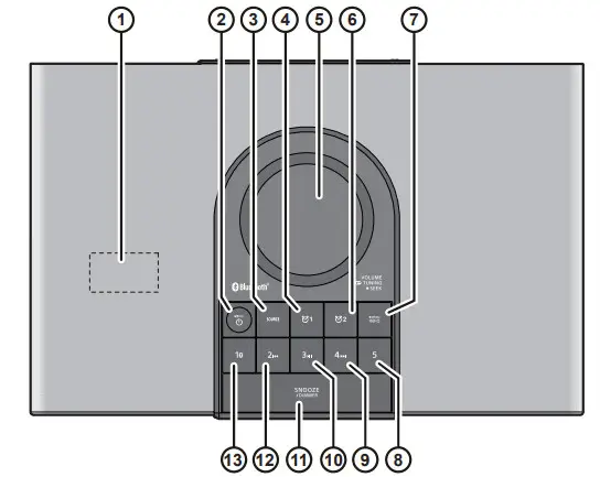 SANGEAN RCR 40 AM FM RDS Digital Turning Clock Radio with Bluetooth Playback - figure 1