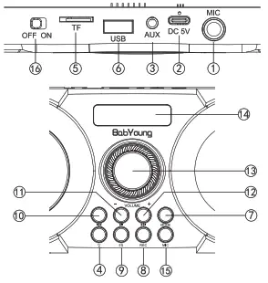 BabYoung A77 Portable Bluetooth Speaker fo specification