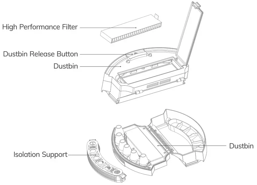 ILIFE A10 Laser Navigation Robot Vacuum Cleaner - dustbin