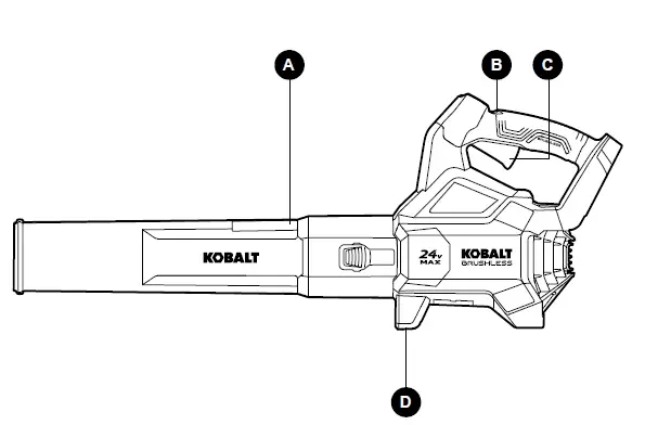 KOBALT KHB 2024B-03 Brushless Handheld Cordless Electric Leaf Blower FIG 1