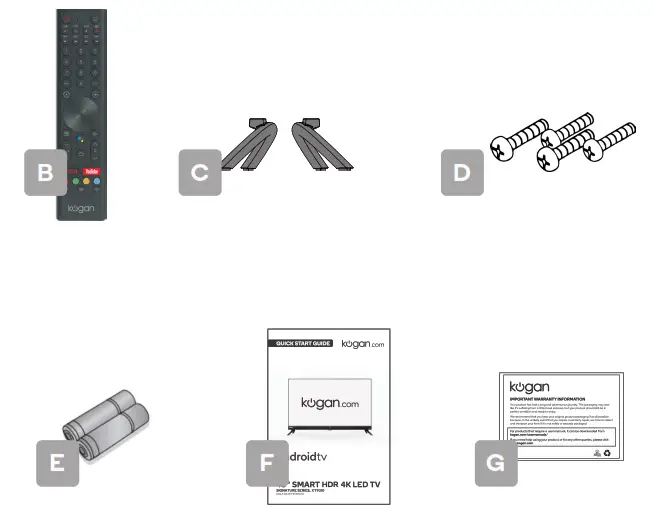 kogan 43” SMART HDR 4K LED TV - COMPONENTS 2