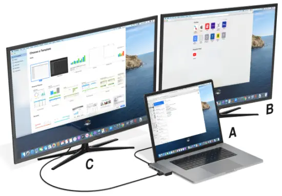 EZQuest X40225 USB C Dual HDMI Multimedia Hub Adapter - fig1