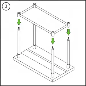 Assembly the lower shelf