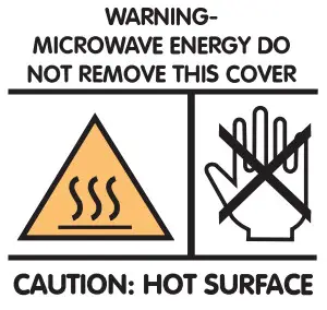 ELVITA CMI4208V Microwave Oven - Safety labels