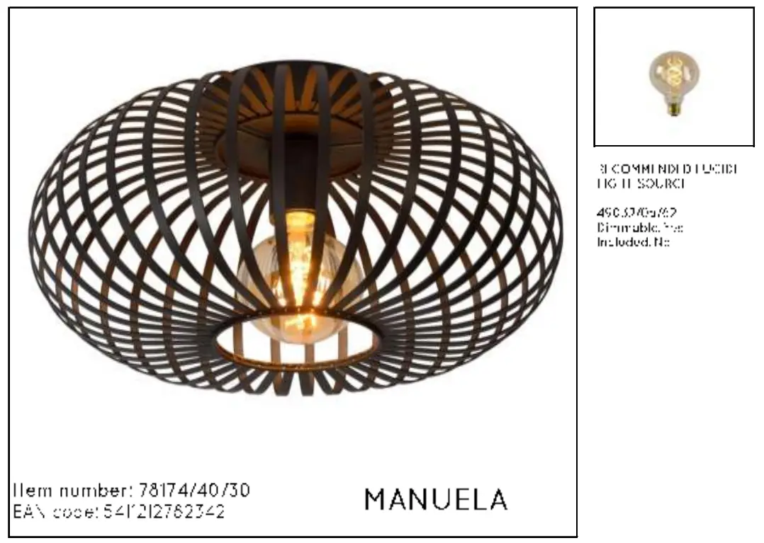 LUCIDE MANUELA Flush Ceiling Light