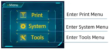 ANYCUBIC Photon Mono 4K LCD Resin 3D Printer - hume menu2