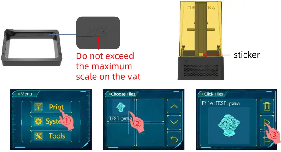ANYCUBIC Photon Mono 4K LCD Resin 3D Printer - sticker